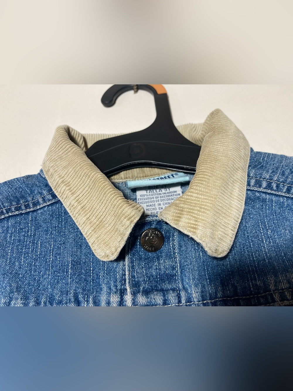 Sesame Street Vintage 2006 Denim Snap Front With Corduroy Collar Size 3T - Picture 9 of 16